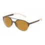 POLICE SPL163557ESG Occhiali da sole unisex rettangolari Havana montatura in acetato lenti in policarbonato verdi 55/19/140 mm UV400