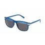 POLICE SPL23155DENH Occhiali da sole da uomo - montatura nera opaca, lenti blu a specchio, UV400