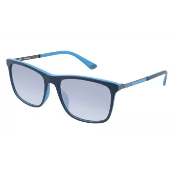 POLICE SPLA5656WTRX Occhiali da sole rettangolari in acetato uomo - Havana/marrone sfumato