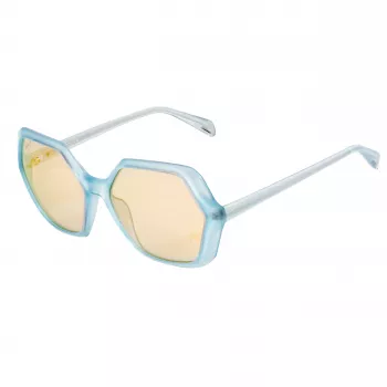 POLICE SPLA9858VA1A Occhiali da sole da donna rettangolari - Montatura in acetato nera, lenti grigie, 58 mm