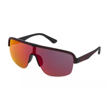 POLICE SPLB47-996VPX Occhiali da sole uomo pilot rettangolari montatura nera lenti polarizzate grigie 99/0/135 mm