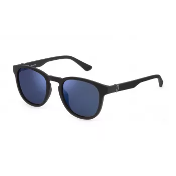 POLICE SPLF60-53U28P occhiali da sole uomo, rettangolari, polarizzati, montatura havana, lenti verdi, 53mm