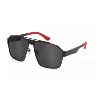 POLICE SPLL08M638YZP Occhiali da sole uomo rettangolari nero/grigio 63/13/140 mm