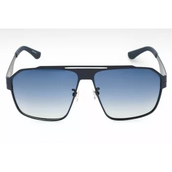 POLICE SPLL08M63S72P Occhiali da sole uomo design squadrato - Montatura nera, lenti grigie polarizzate - Larghezza lente 63 mm