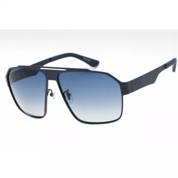 POLICE SPLL08M63S72P Occhiali da sole uomo design squadrato - Montatura nera, lenti grigie polarizzate - Larghezza lente 63 mm