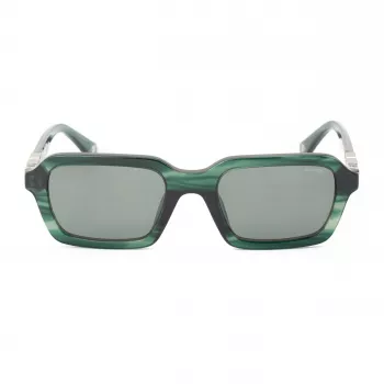 POLICE SPLL14-5309N6 Occhiali da sole da uomo - Montatura in acetato nero, lenti in policarbonato grigie, protezione UV400, 53 mm