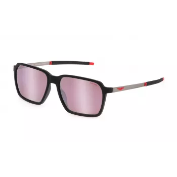 POLICE SPLL16-58U28Z occhiali da sole uomo rettangolari in acetato Havana/marrone lenti verdi 58/16/145 mm