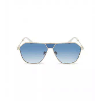 POLICE SPLL89-620300 Occhiali da sole da uomo modello pilota - Montatura nero lucido, lenti fumé, 62 mm