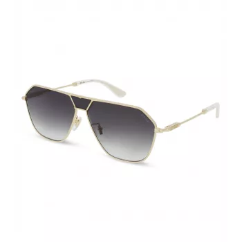 POLICE SPLL89-62300Y Occhiali da sole uomo rettangolari - montatura nera lenti grigie 62mm