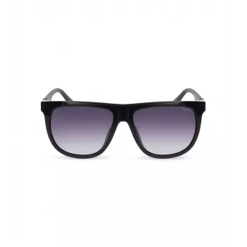 POLICE SPLN33M590Z42 Occhiali da sole uomo - Montatura in acetato nera, lenti in policarbonato grigie, protezione UV400, larghezza lente 59 mm