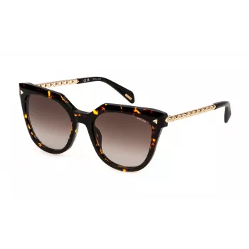 POLICE Occhiali da sole unisex SPLN63-530779 - montatura in acetato nera, lenti in policarbonato grigie, UV400