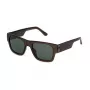 POLICE SPLP23M54M82P Occhiali da sole da uomo rettangolari polarizzati montatura in acetato havana lenti verdi 54mm