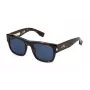 POLICE SPLP33-540722 Occhiali da sole uomo rettangolari - Montatura in acetato nera, lenti in policarbonato grigie, protezione UV400