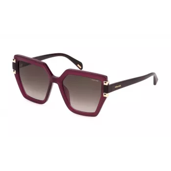 Occhiali da sole donna POLICE SPLP46-5506PJ rettangolari, montatura nera, lenti grigie, UV400