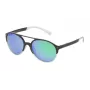 POLICE Occhiali da sole unisex rettangolari SPL163556PCV - Montatura in acetato nera, lenti grigie 55/19/140 mm