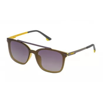 POLICE Occhiali da sole unisex SPL528990GBF pilot - montatura nera opaca, lenti grigie, UV400