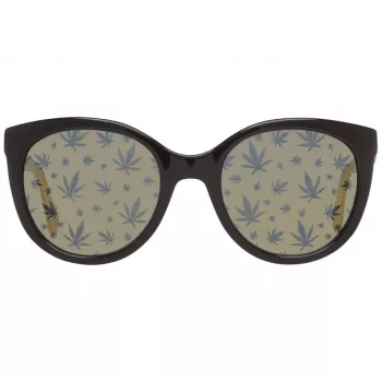 POLICE donna SPL408E546XKL occhiali da sole rettangolari - montatura in acetato nero, lenti in policarbonato grigie, protezione UV400