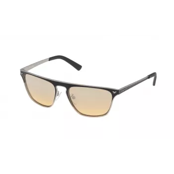 POLICE Occhiali da sole Donna S897856W01X Rettangolari Montatura Nera Lenti Grigie 56/18/135 mm