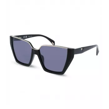 Police Occhiali da sole donna SPLL33M570700 - montatura in acetato rettangolare con lenti in policarbonato grigie UV400