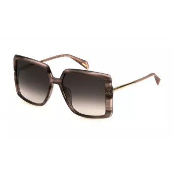 POLICE Occhiali da sole da donna SPLL96-560836 Montatura in acetato cat eye marrone lenti sfumate 56/14/140 mm