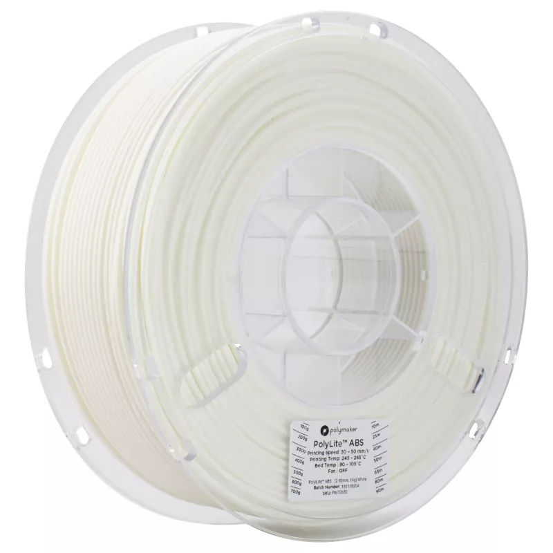 Polymaker Filamento ABS 1,75mm, bianco, 1kg