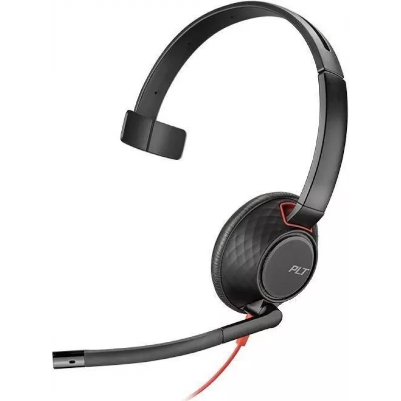 Poly Blackwire C5210 USB-C - Serie 5200 - cuffia mono on-ear cablata con microfono a braccio, cancellazione del rumore, controlli in linea, nera
