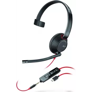 Poly Blackwire C5210 USB-C - Serie 5200 - cuffia mono on-ear cablata con microfono a braccio, cancellazione del rumore, controlli in linea, nera