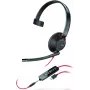 Poly Blackwire C5210 USB-C - Serie 5200 - cuffia mono on-ear cablata con microfono a braccio, cancellazione del rumore, controlli in linea, nera