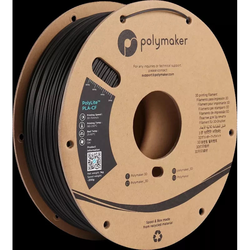 Polymaker PA10001 filamento PLA 1,75 mm 1 kg nero