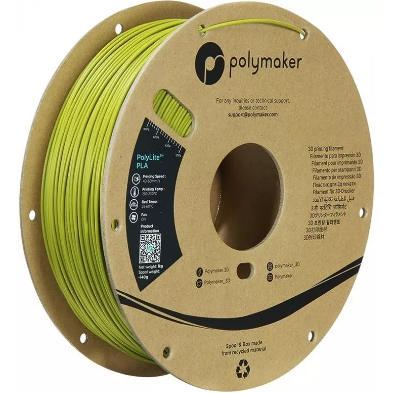 Polymaker PolyLite PLA filamento per stampante 3D 1,75mm verde oliva 1kg (PA02058)