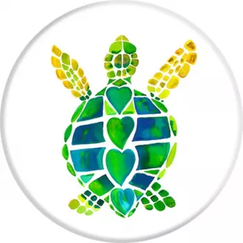 PopSockets PopGrip Turtle Love - grip e supporto per cellulare intercambiabile, multicolore