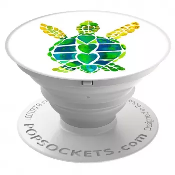 PopSockets PopGrip Turtle Love - grip e supporto per cellulare intercambiabile, multicolore