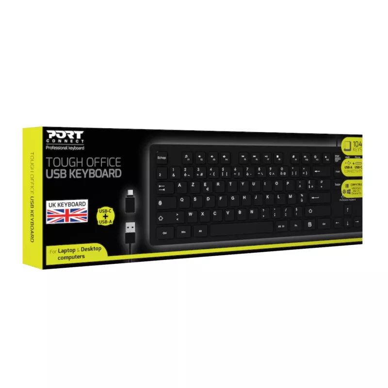 Port Connect Tastiera USB Tough Office - nera
