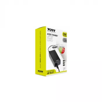 Alimentatore universale PORT Designs 65W per laptop con 10 connettori intercambiabili per Acer, Toshiba e altri