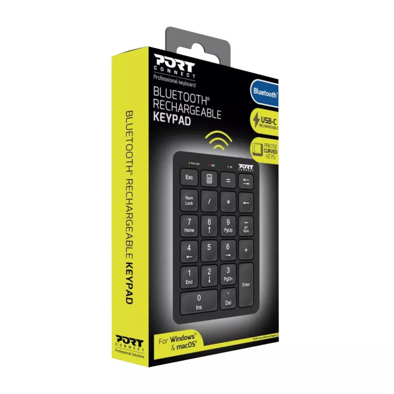 Port Designs Tastierino numerico Bluetooth ricaricabile