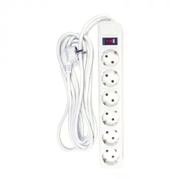 Power Plant ciabatta 6 prese con interruttore, cavo 3 m, 16A, 3680W, bianco
