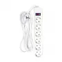 Power Plant ciabatta 6 prese con interruttore, cavo 3 m, 16A, 3680W, bianco
