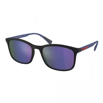PRADA Linea Rossa occhiali da sole uomo PS01TS-16G05U, montatura nero opaco, lenti grigio specchio argento, 55/19/140 mm