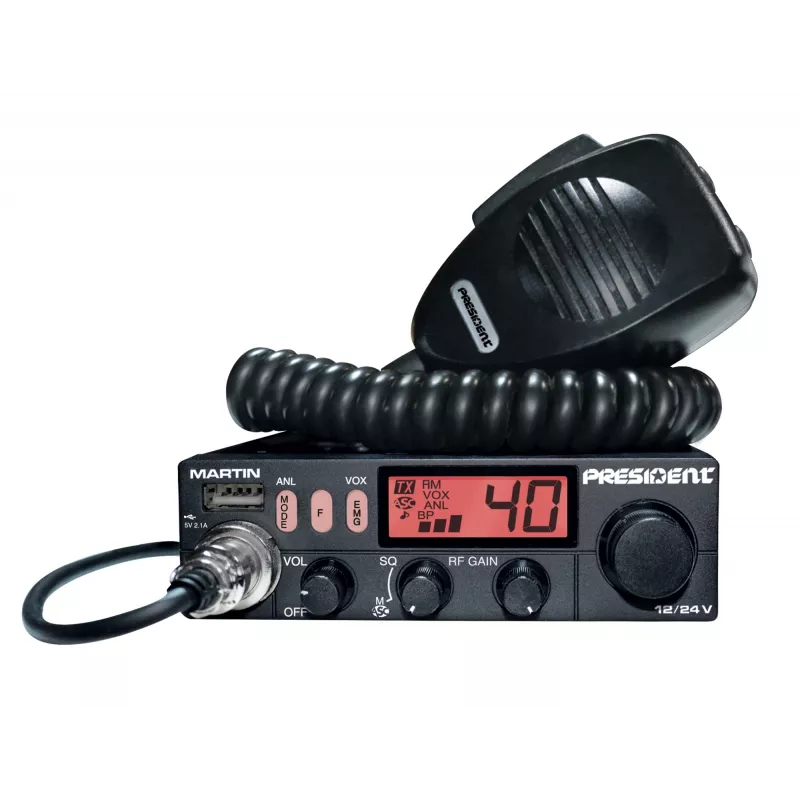 President Martin ASC CB Ricetrasmettitore AM/FM 12/24V