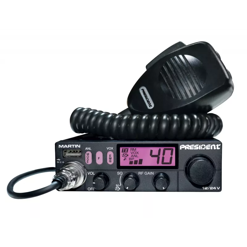 President Martin ASC CB Ricetrasmettitore AM/FM 12/24V