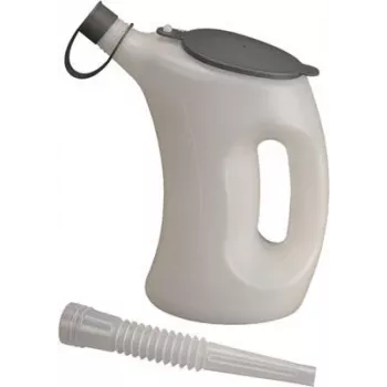 Contenitore graduato PRESSOL con beccuccio flessibile, 5 L, bianco/trasparente, con coperchio/clapet 07625