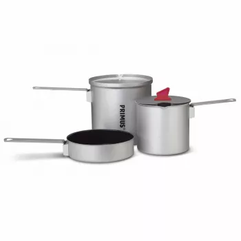 Primus Essential Trek Set pentole 1.0L e 0.6L alluminio anodizzato con coperchio Tritan