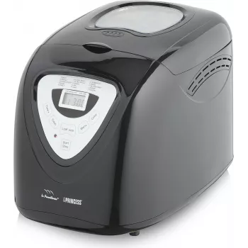 Princess 152009 macchina per il pane nero - pagnotta 900 g, 12 programmi, 600 W, finestra, doratura regolabile, funzione mantieni caldo, nero/argento (01.152009.01.001)