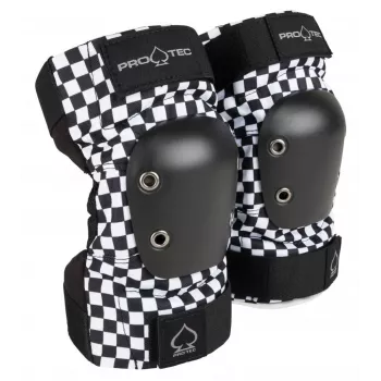 Pro-Tec gomitiere Checker L - nero/bianco motivo a scacchi, Large, protezione ad alta efficacia per skateboard, rollerblade, BMX, scooter