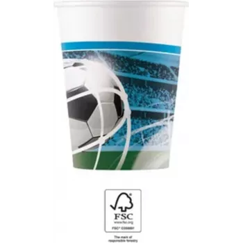 Bicchieri di carta Procos Football Party 200 ml, confezione da 8 (93746)
