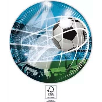 Procos Piatti di cartone per festa calcio 23 cm, confezione da 8, multicolore 93744
