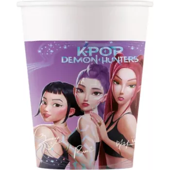 Procos K-Pop Demon Hunters Bicchieri di carta 200 ml, confezione da 8 | Bicchieri per feste con design a tema 98640