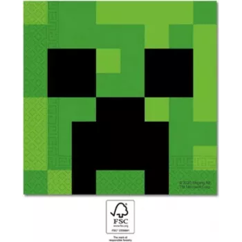 Procos tovaglioli di carta 2 veli Minecraft Party confezione da 20 (95443)