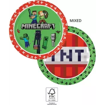 Procos Minecraft piatto di cartone 23 cm confezione da 8 95441