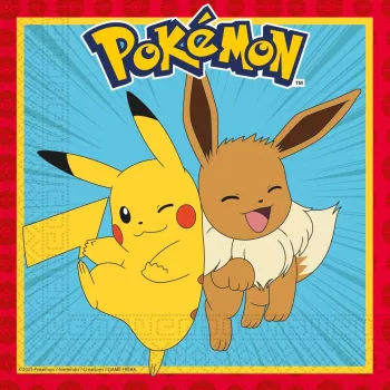 Procos Pokemon Tovaglioli in carta a 2 strati confezione da 20, 33 x 33 cm, multicolore 98393